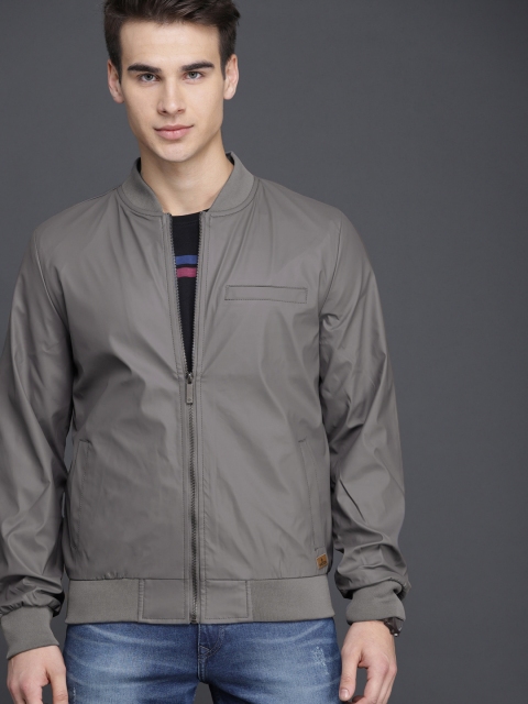 

WROGN Men Grey Solid Bomber