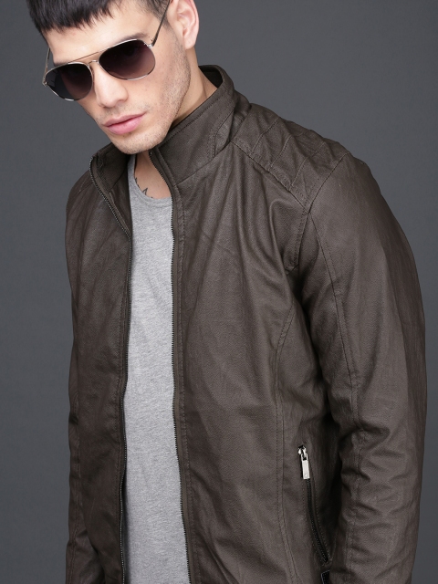 

WROGN Men Brown Solid Tailored Jacket