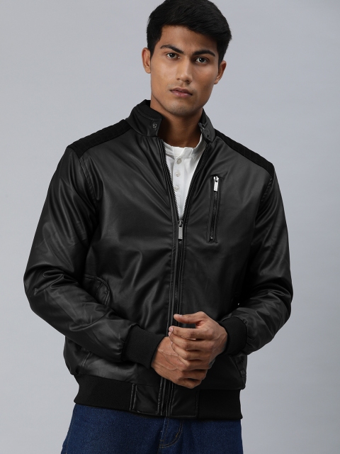 

WROGN Men Black Solid Biker Jacket