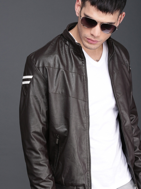 

WROGN Men Coffee Brown Solid Bomber