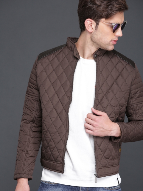 

WROGN Men Brown Solid Puffer Jacket