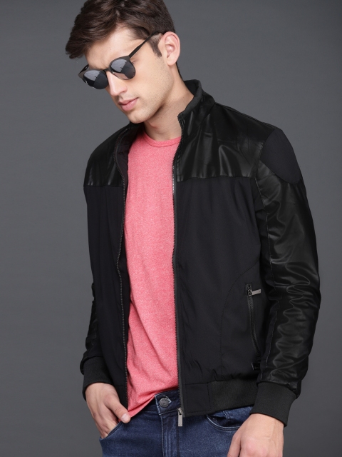 

WROGN Men Black Solid Bomber