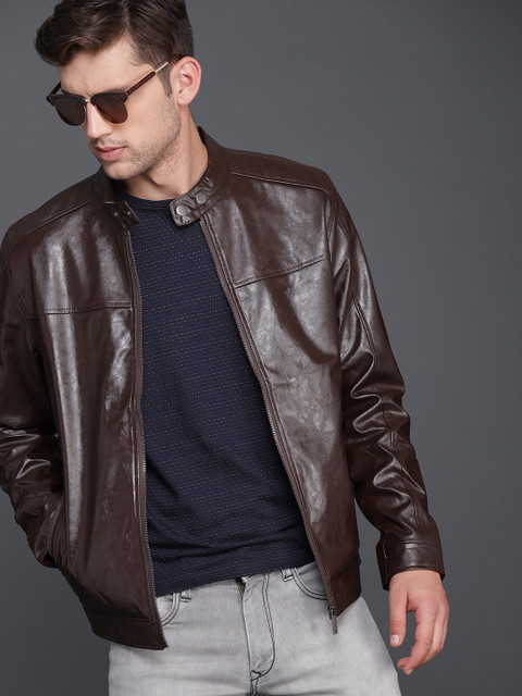 

WROGN Men Brown Solid Tailored Jacket