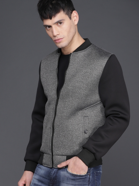 

WROGN Men Grey Solid Bomber