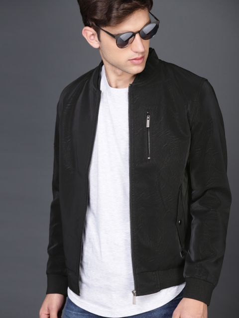 

WROGN Men Black Solid Bomber