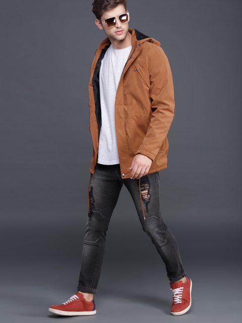 

WROGN Men Rust Brown Solid Tailored Jacket