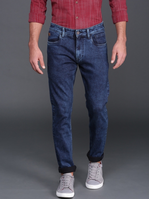 

WROGN Men Blue Slim Fit Mid-Rise Clean Look Stretchable Jeans