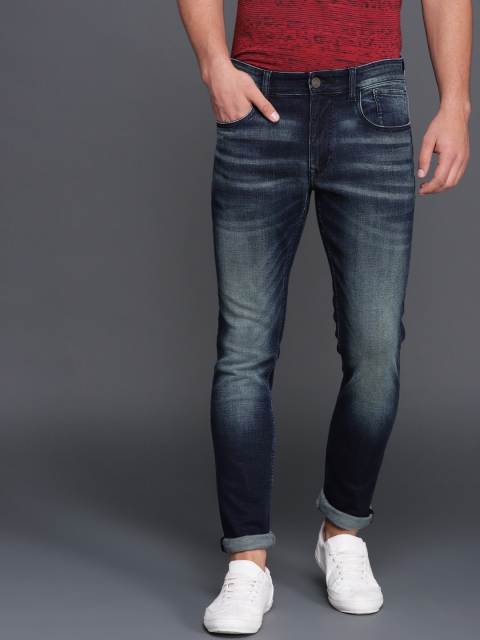 

WROGN Men Blue Slim Fit Mid-Rise Clean Look Stretchable Jeans