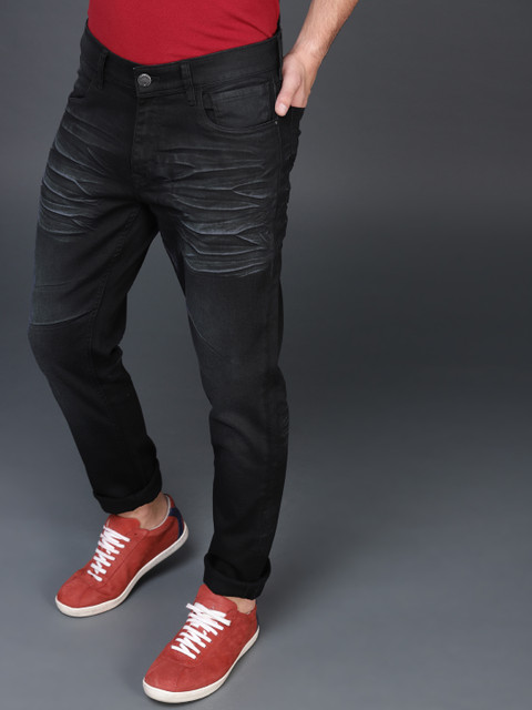 

WROGN Men Black Slim Fit Mid-Rise Clean Look Jeans