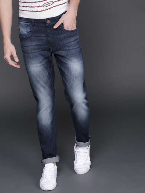 

WROGN Men Blue Slim Fit Mid-Rise Clean Look Stretchable Jeans