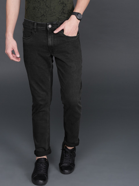 

WROGN Men Black Slim Fit Mid-Rise Clean Look Stretchable Jeans
