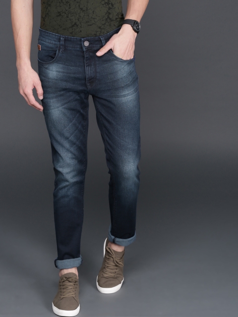

WROGN Men Blue Slim Fit Mid-Rise Clean Look Jeans