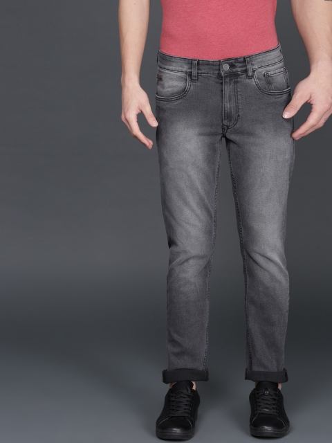 

WROGN Men Grey Slim Fit Mid-Rise Clean Look Stretchable Jeans