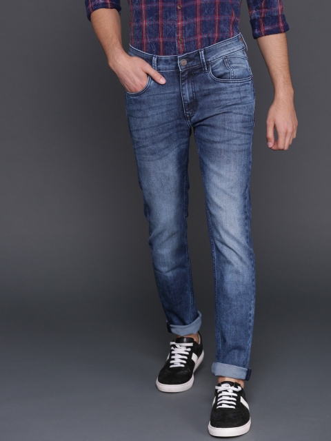 

WROGN Men Blue Skinny Fit Mid-Rise Clean Look Stretchable Jeans