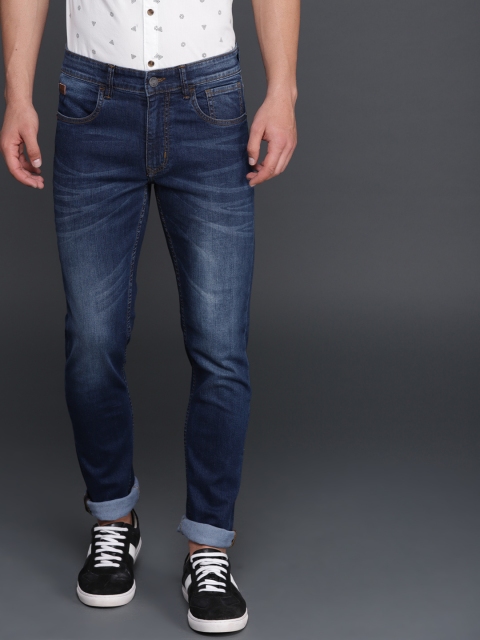 

WROGN Men Navy Blue Slim Fit Mid-Rise Clean Look Stretchable Jeans