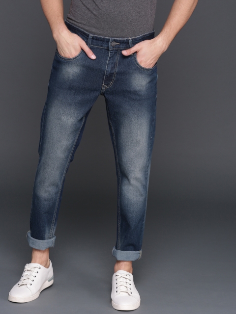

WROGN Men Blue Slim Fit Mid-Rise Clean Look Stretchable Jeans
