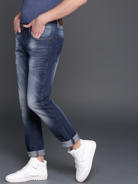 

WROGN Men Blue Slim Fit Mid-Rise Clean Look Stretchable Jeans