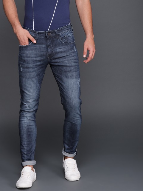 

WROGN Men Blue Skinny Fit Mid-Rise Mildly Distressed Stretchable Jeans