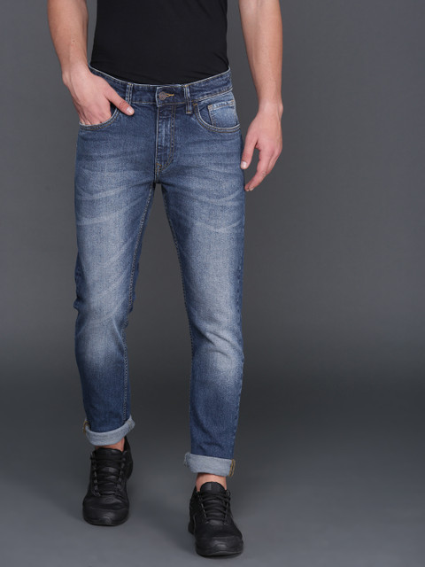 

WROGN Men Blue Slim Fit Mid-Rise Clean Look Stretchable Jeans