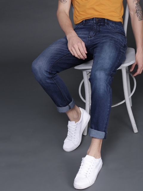 

WROGN Men Blue Slim Fit Mid-Rise Clean Look Stretchable Jeans