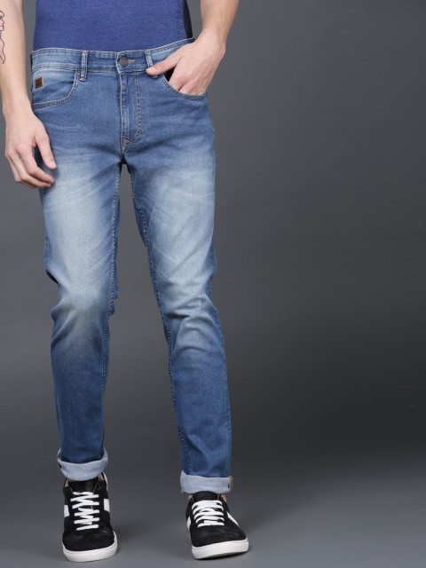 

WROGN Men Blue Slim Fit Mid-Rise Clean Look Stretchable Jeans