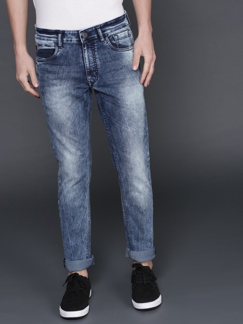 

WROGN Men Blue Slim Fit Mid-Rise Clean Look Stretchable Jeans
