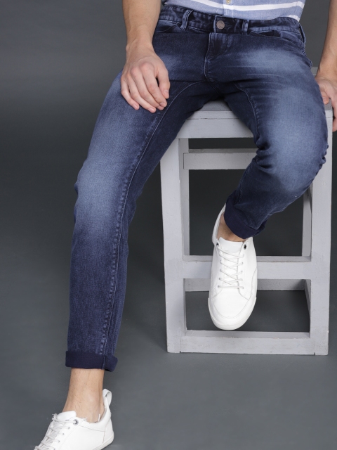 

WROGN Men Blue Slim Fit Mid-Rise Clean Look Stretchable Jeans