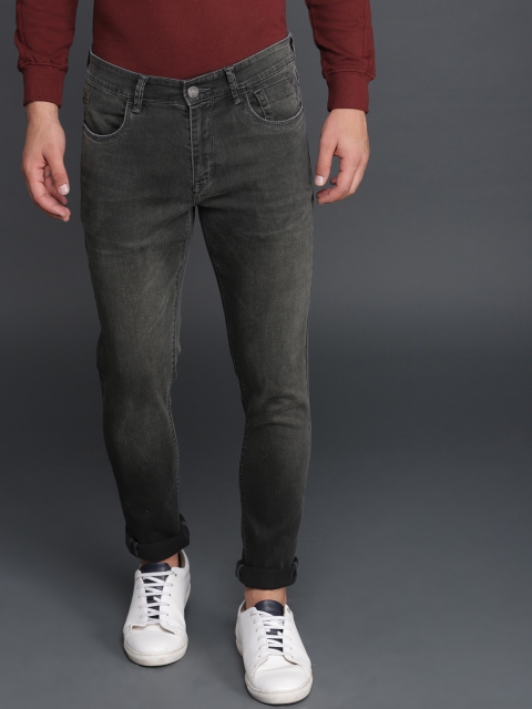 

WROGN Men Charcoal Grey Slim Fit Mid-Rise Clean Look Stretchable Jeans
