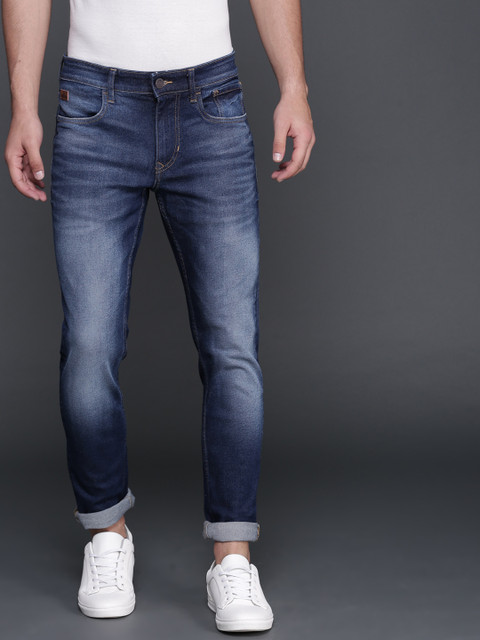 

WROGN Men Blue Slim Fit Mid-Rise Clean Look Stretchable Jeans