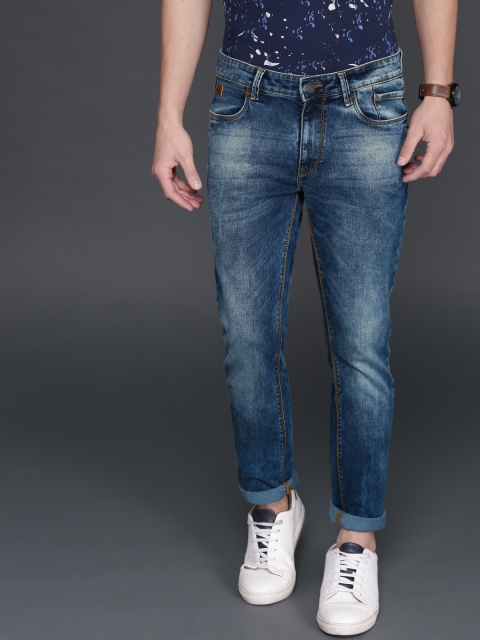 

WROGN Men Blue Slim Fit Mid-Rise Clean Look Stretchable Jeans