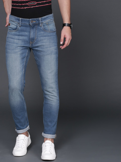

WROGN Men Blue Slim Fit Mid-Rise Clean Look Stretchable Jeans