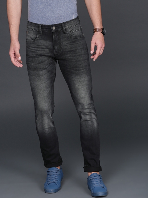 

WROGN Men Black Slim Fit Mid-Rise Clean Look Stretchable Jeans