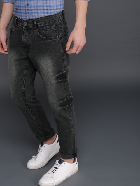 

WROGN Men Charcoal Grey Slim Fit Mid-Rise Clean Look Stretchable Jeans