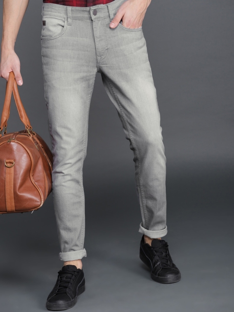 

WROGN Men Grey Skinny Fit Mid-Rise Clean Look Stretchable Jeans