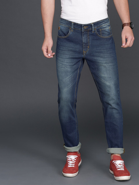 

WROGN Men Blue Slim Fit Mid-Rise Clean Look Stretchable Jeans