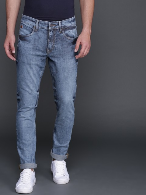 

WROGN Men Blue Slim Fit Mid-Rise Clean Look Stretchable Jeans