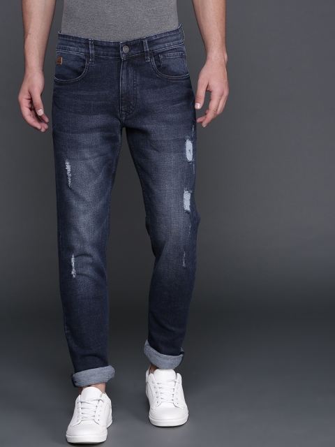 

WROGN Men Blue Slim Fit Mid-Rise Mildly Distressed Stretchable Jeans