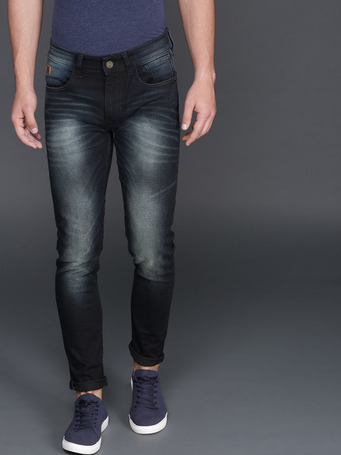 

WROGN Men Blue Skinny Fit Mid-Rise Clean Look Stretchable Jeans