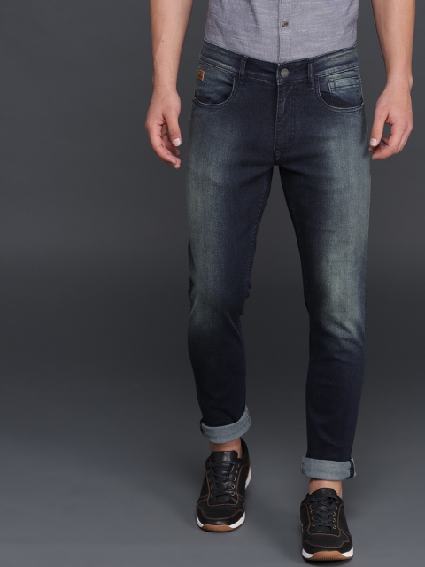 

WROGN Men Blue Slim Fit Mid-Rise Clean Look Stretchable Jeans
