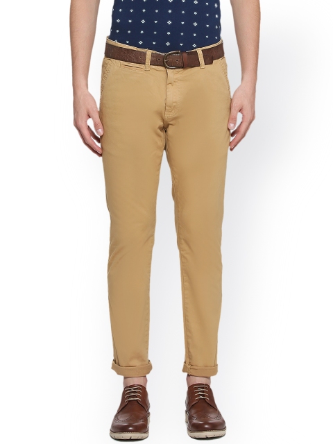 

People Men Khaki Slim Fit Solid Chinos