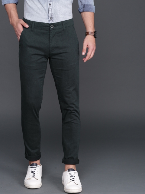 

WROGN Men Navy Blue Slim Fit Solid Chinos