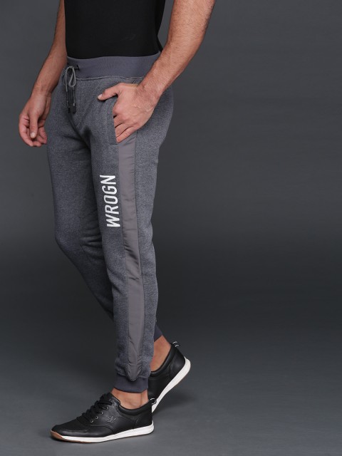 

WROGN Men Charcoal Grey Jogger Trousers