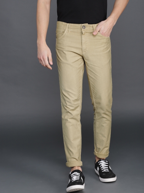 

WROGN Men Khaki Slim Fit Solid Chinos