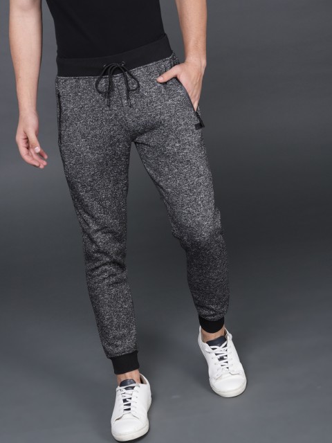 

WROGN Men Grey Regular Fit Self Design Joggers