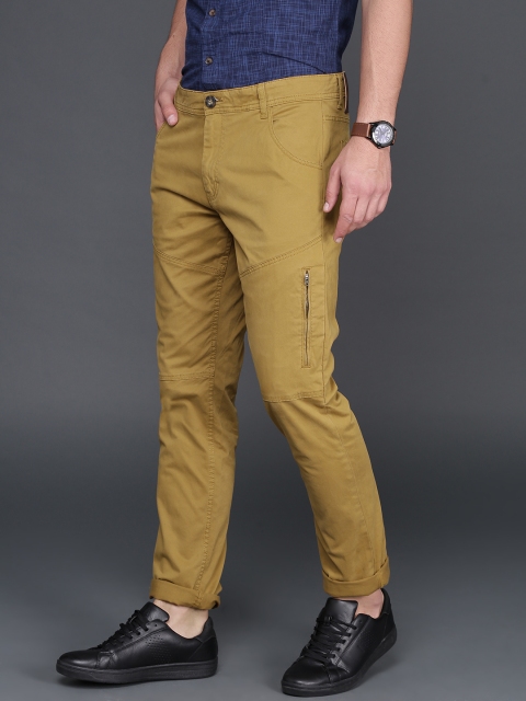 

WROGN Men Brown Slim Fit Solid Regular Trousers