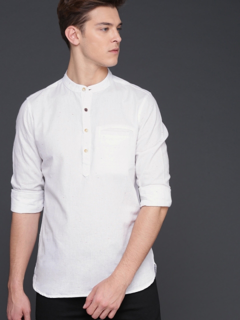 

WROGN Men White Smart Fit Solid Casual Shirt
