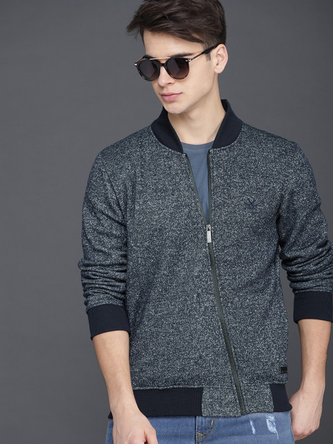 

WROGN Men Navy Blue Solid Sweatshirt