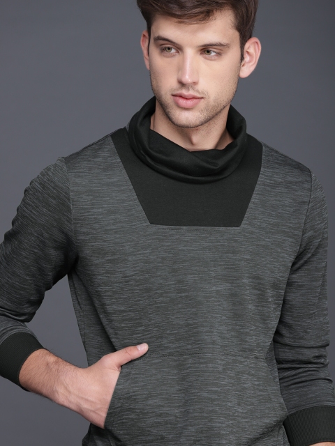

WROGN Men Blue Solid Pullover Sweatshirt