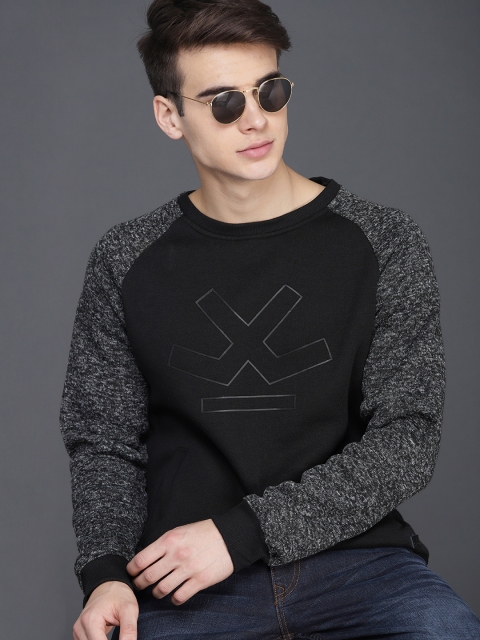 

WROGN Men Black Solid Sweatshirt