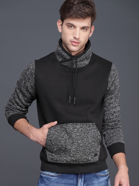 

WROGN Men Black Solid Sweatshirt